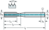 Picture of HSS-E PM machine taps • Paradur Eco CI • C = 2-3xTP (semi-bottom chamfer) • ≤3xD • UNF/2B • DIN/ANSI • neutral (straight) flute 0° • Suitable for blind ho