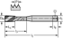 Picture of HSS-E PM machine taps • Paradur Eco Plus • C = 2-3xTP (semi-bottom chamfer) • ≤3xD • M/6HX • ~DIN 371 • left hand flute 45° • Suitable for blind hole