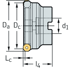 Billede af Octagonal Finishing Face Mill M2025 • Parallel bore DIN 138 transverse keyway • κ=42° • metric