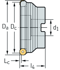 Picture of Octagonal Finishing Face Mill M2025 • Parallel bore DIN 138 transverse keyway • κ=42° • metric