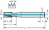 Picture of HSS-E machine taps • Short Chip HT • C = 2-3xTP (semi-bottom chamfer) • ≤3,5xD • UNC/2BX • DIN/ANSI • right hand flute 15° • Suitable for blind hole