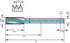 Picture of HSS-E machine taps • Paradur NH • C = 2-3xTP (semi-bottom chamfer) • ≤3,5xD • M/6H • DIN 376 • right hand flute 15° • Suitable for blind hole