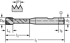 Picture of HSS-E machine taps • Paradur Synch. • C = 2-3xTP (semi-bottom chamfer) • ≤2,5xD • UNF/2B • DIN/ANSI • right hand flute 40° • Suitable for blind hole