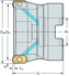 Picture of High-feed milling cutter M5008 • Parallel bore DIN 138 transverse keyway • κ=15° • inch