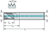 Picture of Solid carbide thread milling cutters • TMG Ni • MJ60 • TICN • ≤1,5xD • DIN 6535 HA shank • coolant exit style code: axial concentric exit