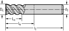 Picture of Solid carbide shoulder/slot mills MC321 • Advance • DIN 6535 HA shank • metric • flute helix angle 45° • Type N 45 • center cutting capability
