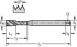 Picture of HSS-E machine taps • Paradur Xpert M • C = 2-3xTP (semi-bottom chamfer) • ≤2,5xD • M/6HX • ~DIN 371 XL • right hand flute 40° • Suitable for blind hole