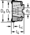 Billede af High-feed milling cutter F2010 • Parallel bore DIN 138 transverse keyway • κ=15° • metric