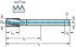 Picture of HSS-E machine taps • Short Chip HT • C = 2-3xTP (semi-bottom chamfer) • ≤3,5xD • MF/6HX • DIN 376 • right hand flute 15° • Suitable for blind hole