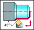 Picture of Shank tool – Rigid clamping DSSN...-P • Walter Turn • metric • Square shank • κ=45°