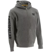 Immagine di Felpa Uomo con cappuccio e zip intera CAT - W10840 colore DARK HEATHER GREY