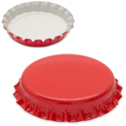 Immagine di Tappo corona diametro 26 mm per bottiglie / 29 mm per bottiglioni colore ROSSO