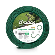 Immagine di Bordura liscia flessibile (L 10 m x H 40 mm) con chiodi di fissaggio BRADAS colore VERDE