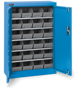 Picture of Armadio portacontenitori a battente, 5 piani e 24 contenitori Picking Box Air mis. 2, H 1001 mm, blu