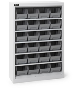 Immagine di Armadio portacontenitori senza porte a battente, 5 piani e 24 contenitori Picking Box Air mis. 2, H 1001 mm, grigio chiaro