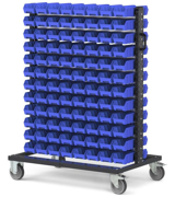 Picture of Carrello con 192 contenitori a bocca di lupo Picking Box Air blu cielo