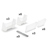 Immagine di Kit 9 guide con divisori e frontalini per contenitori RK Box Air per scaffale a 4 piani