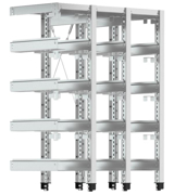 Picture of Scaffale aggiuntivo superiore e laterale con guide per 12 contenitori a bocca di lupo mis. 3, L866 x P421 x H1048 mm