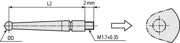 Picture of Punta per serie 513
Ø1mm, lunghezza 20,9mm, met. duro