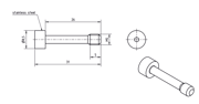 Picture of Screw Cubical stylus holder M5
stainless steel Ø8,5mm, 26,1mm