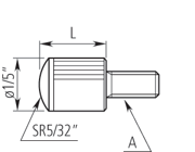 Picture of Puntalino di contatto a semisfera, 4-48UNF
R 5/32 ", 7/8" Lunghezza, acciaio, pollici