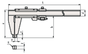 Immagine di Vernier Caliper Nib Style Jaw
0-40", 0,001", Fine Adjust., Inch/Metric