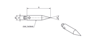 Picture of STILI A PUNTA, ACCIAIO
base hardened steel Ø3,0mm L 15,0mm