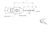 Immagine di Stylus M4 ruby ball Ø1,0mm
,
carbide stem Ø0,7mm, stainless steel base Ø7,0mm, L20mm, ML 10mm