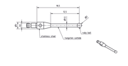 Picture of Stylus 5-way stylus ruby ball Ø2,0mm
carbide stem Ø1,5mm, base stainless steel Ø3,0mm, L 30,0mm, ML 10,75mm, ML1 16,5mm