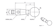 Immagine di Stylus M2 ruby ball Ø5,0mm
ceramic stem Ø2,0mm, base stainless steel Ø3,0mm L 10,0mm, ML 10,0mm