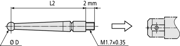 Picture of Punta tastatrice per serie 513
Ø1mm, lunghezza 12,1mm, met. duro