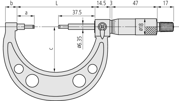 Immagine di Micrometri con steli ribassati
0-25mm faccia di misura 2mm