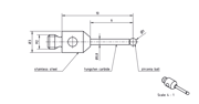 Immagine di Stylus M2 zirconium oxide ball Ø1,0mm
carbide stem Ø0,8mm, base stainless steel Ø3,0mm L 10,0mm, ML 6,0mm