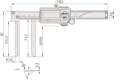 Immagine di Calibro digitale ABS con becchi a lama di coltello
10,1-200mm, IP67, Thumb Roller