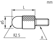 Picture of Puntalino di contatto a semisfera, M2,5x0,45
R 2,5mm, acciaio, metrico