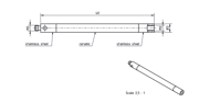 Picture of Extension M2, ceramic L 40,0mm
stem Ø3,0mm, end pieces stainless steel