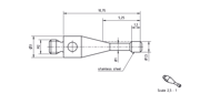 Picture of Cylinder stylus M2 stainless steel 1,5mm
stainless steel stem Ø1,0mm, base stainless steel Ø3,0mm L 11,0mm, ML 4,5mm, ML1 1,7mm