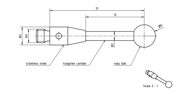 Picture of STILI IN METALLO DURO
carbide stem Ø2,0mm, base stainless steel Ø4,0mm L 21,0mm, ML 21,0mm