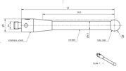 Immagine di Machine Tool Stylus M4 ruby ball 6,0mm
ceramic stem Ø 4,5mm, base stainless steel Ø7,0mm, L 50,0mm, ML 38,5mm -components hard soldered
