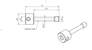 Picture of Screw for cubical stylus holder M5
Screw for Cube M5, stainless steel Ø11,0mm, L34mm