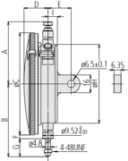 Immagine di Comparatore analogico, fondello piatto, tipo ANSI/AGD
Jeweled Bearing, Shockproof, 3", 0,001"