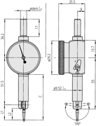 Picture of Dial Test Indicator, Pocket Type
0,14mm, 0,001mm, D=6 mm Stem