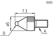 Immagine di Puntalino di contatto a sfera, M2,5x0,45
Ø1mm, met. duro, metrico