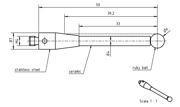 Immagine di Stylus M4 ruby ball Ø6,0mm
ceramic stem Ø4,0mm, stainless steel base Ø7,0mm, L 50,0mm, ML 39,0mm