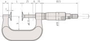 Immagine di Micrometro non rotante con superfici di misura a disco
0-25mm, D=20mm