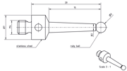 Immagine di Stylus M4 ruby ball Ø3,0mm
base stainless steel Ø7,0mm L 20,0mm, ML 14,5mm