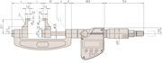 Immagine di Micrometro per esterni con becchi e frizione per la misura di punti di difficile accesso 25-50 mm
Inch/Metric, 1-2"