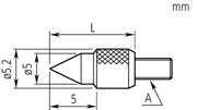 Immagine di Puntalino di contatto a punta conica, M2,5x0,45
60 °, in acciaio, metrico