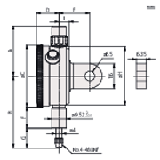 Immagine di Comparatore analogico, fondello piatto, tipo ANSI/AGD
0,125", 0,001"