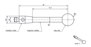 Immagine di Stylus M2 ruby ball Ø5,0mm
carbide stem Ø2,0mm, base stainless steel Ø3,0mm L 20,0mm, ML 20,0mm